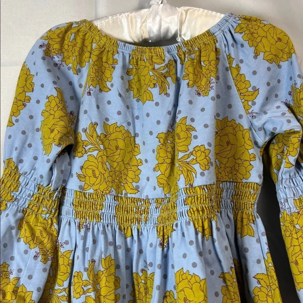 Matilda Jane Character Counts Amelie  blue and sage green floral smocked top 2